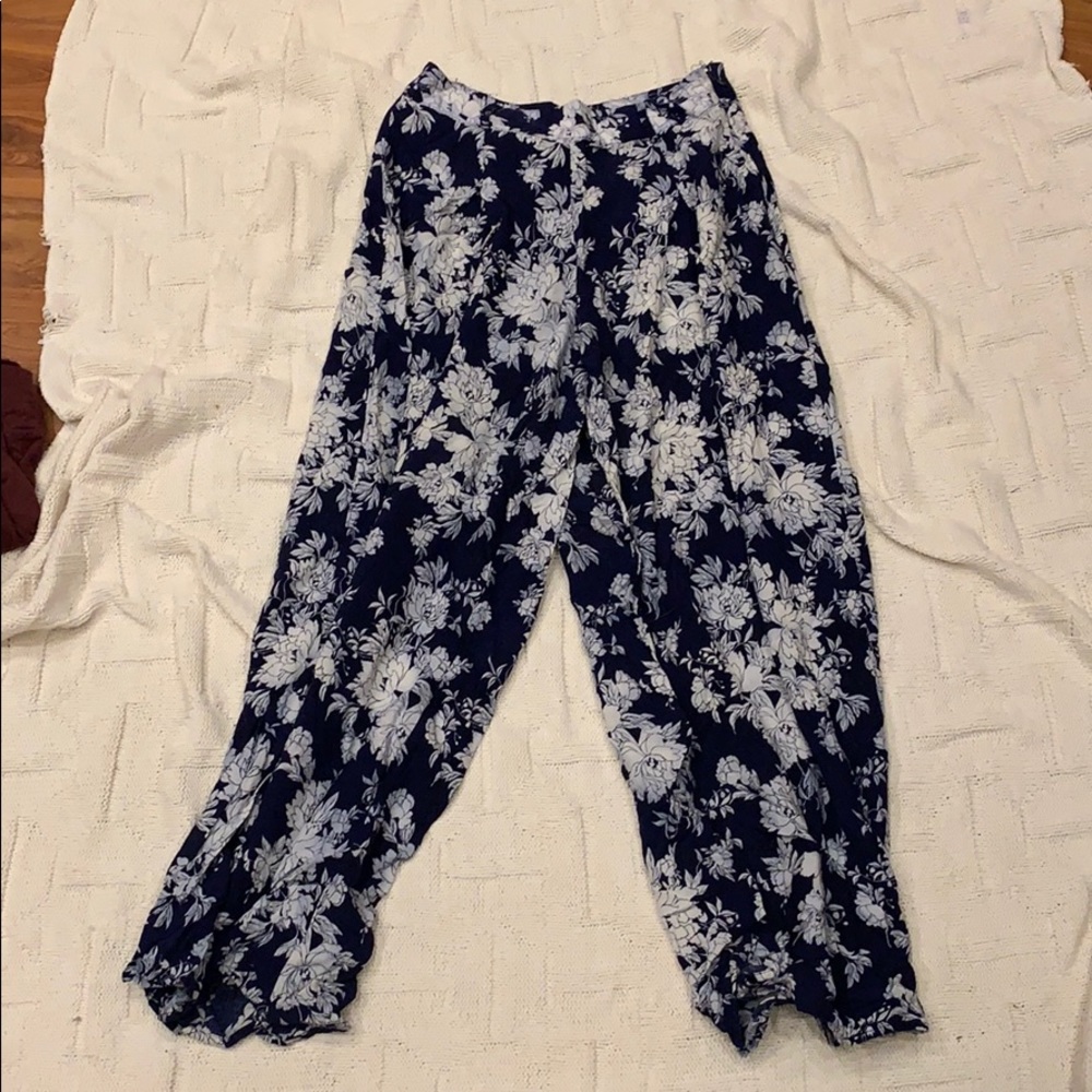 Blue Floral Bootcut Pants!